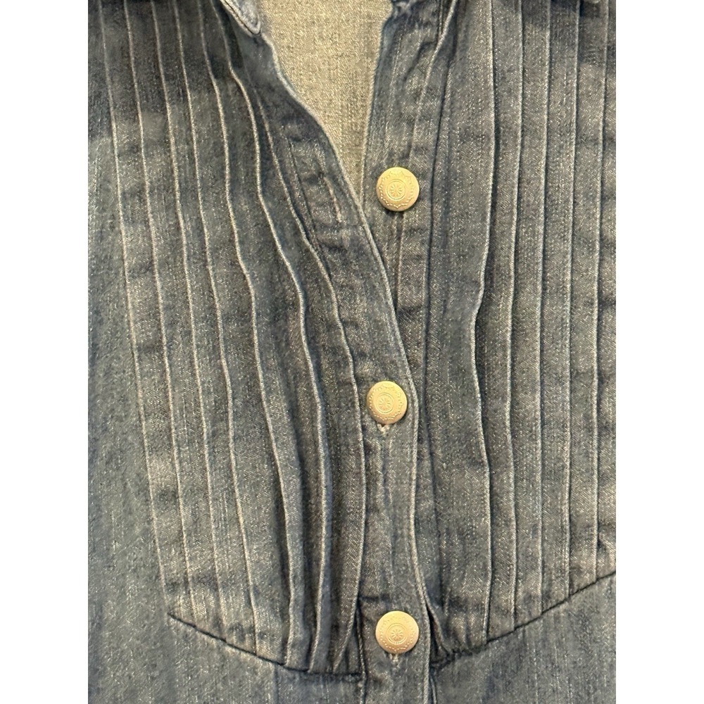 Vintage coldwater creek Denim Classic Cowgirl Western Prairie Maxi Dress Size 12 - Picture 4 of 10